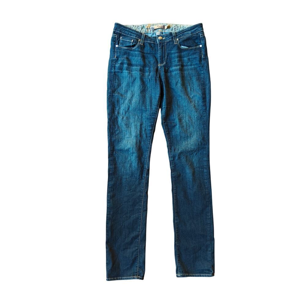 Paige Skyline Straight Leg Jeans Dark Wash Denim Size 29 Mid Rise